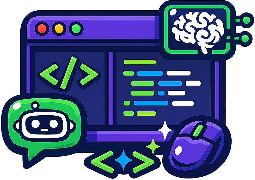 Builder and IDE logos with a launch-ready vibe coding setup